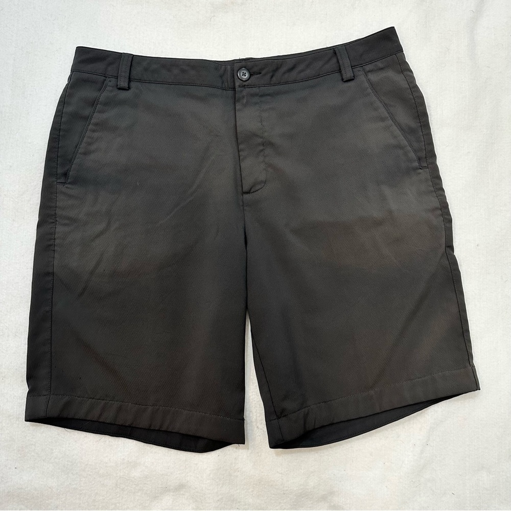 Puma black flat front golf casual shorts Sz 36 waist performance wear quick dry